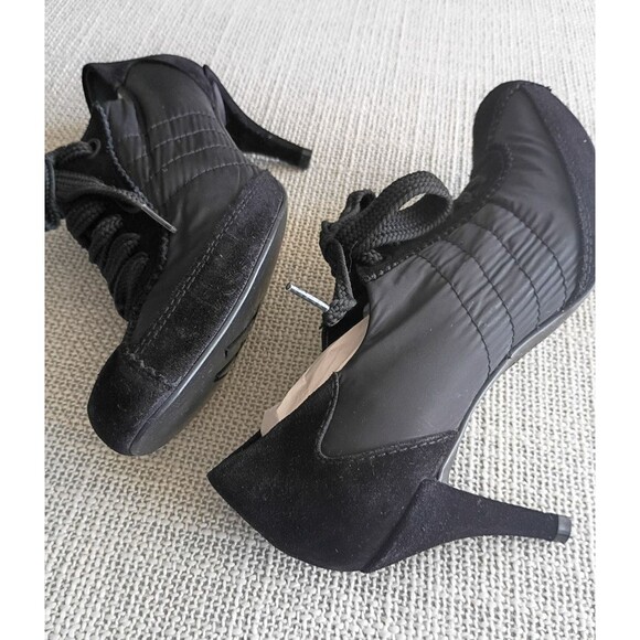 Pedro Garcia Lady Stack Rizzo Heels Size EU 41 Black Suede Lace-Up Booties 16902 - Picture 7 of 11